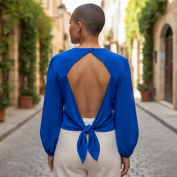 Zara Tops - 459 - ZARA CROP TOP - ROYAL BLUE